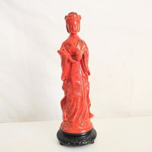 Vintage Napcoware Japanese Geisha Figure Orange Painted  Made in Japan Decor